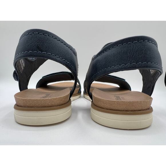 DR. SCHOLLS NICELY SUN ANKLE STRAP SANDALS OXIDE BLUE FAUX LEATHER WOMENS 9M - Picture 3 of 8